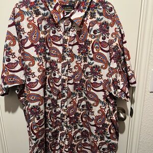 Daniel Cremieux Red and Orange Casual Button Down Shirt